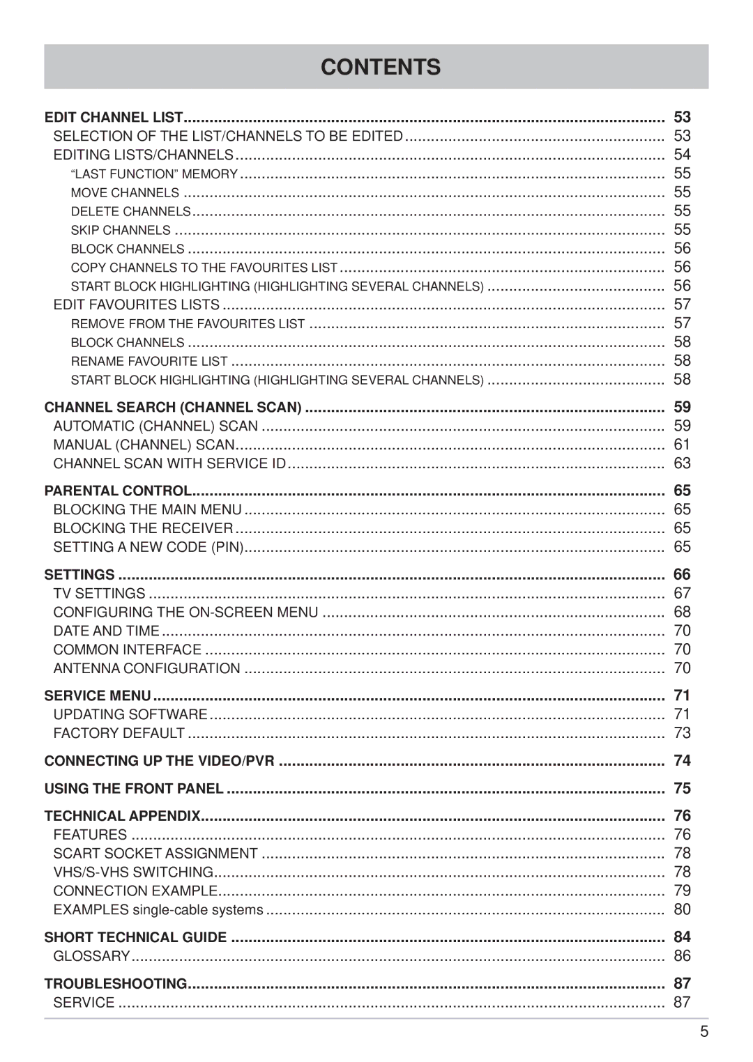 Kathrein UFS 740sw manual Copy Channels to the Favourites List 