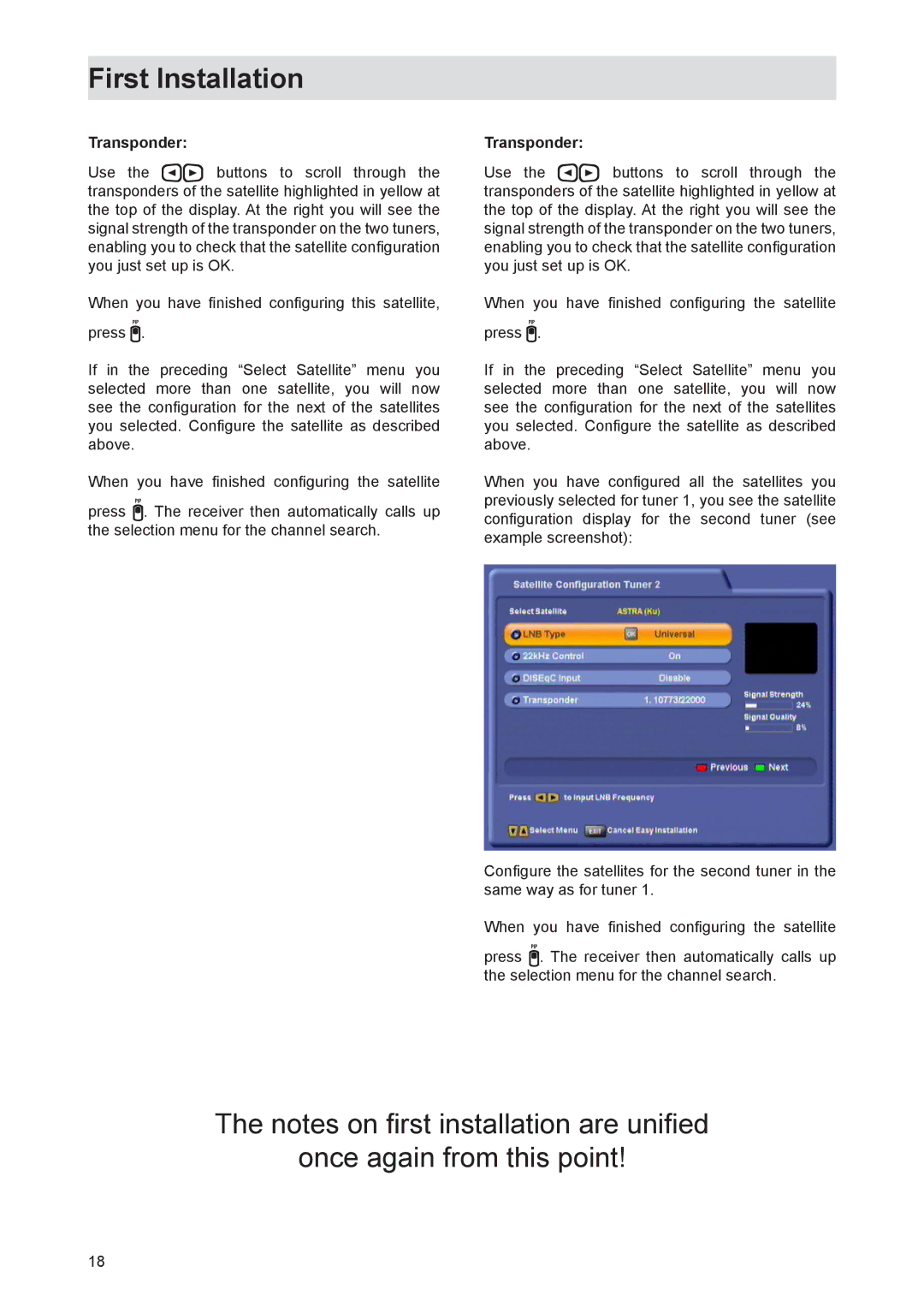 Kathrein UFS 821sw, UFS 821si manual Transponder 