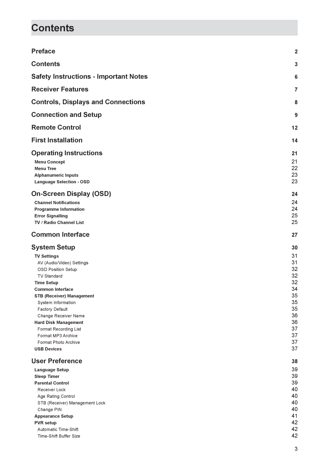 Kathrein UFS 821si, UFS 821sw manual Contents 