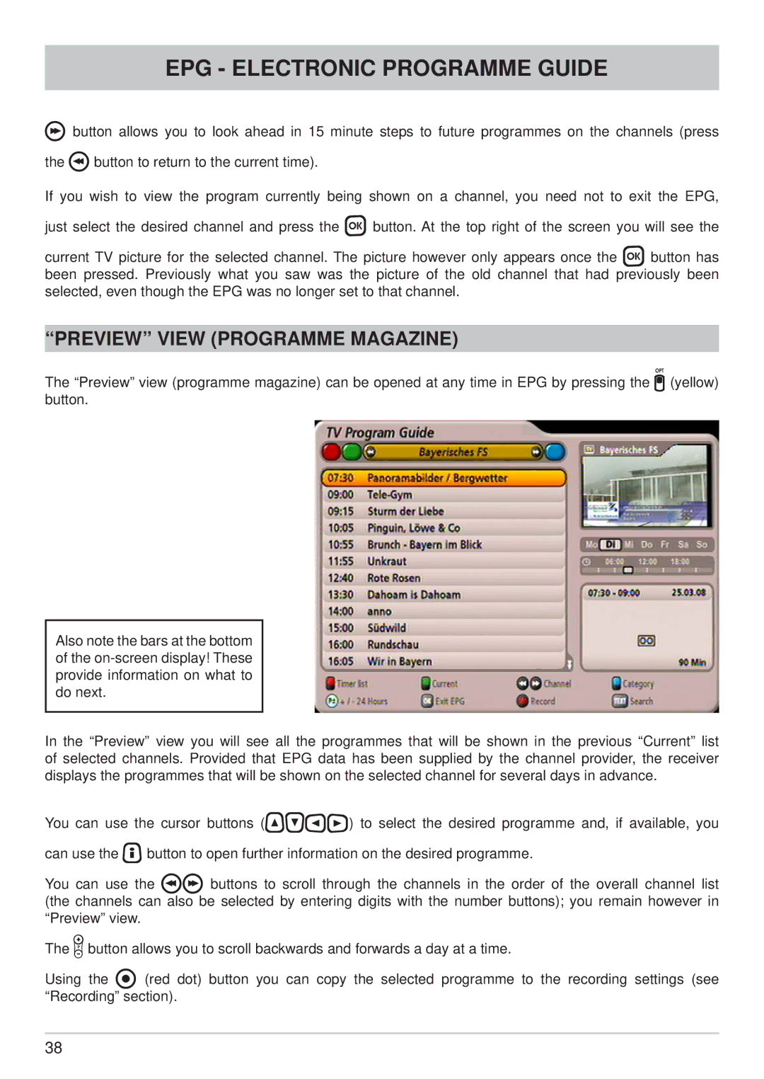 Kathrein UFS 902 manual Preview View Programme Magazine 