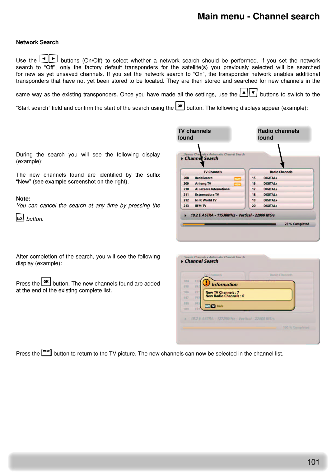 Kathrein UFS 922 sw, UFS 922 si manual 101 