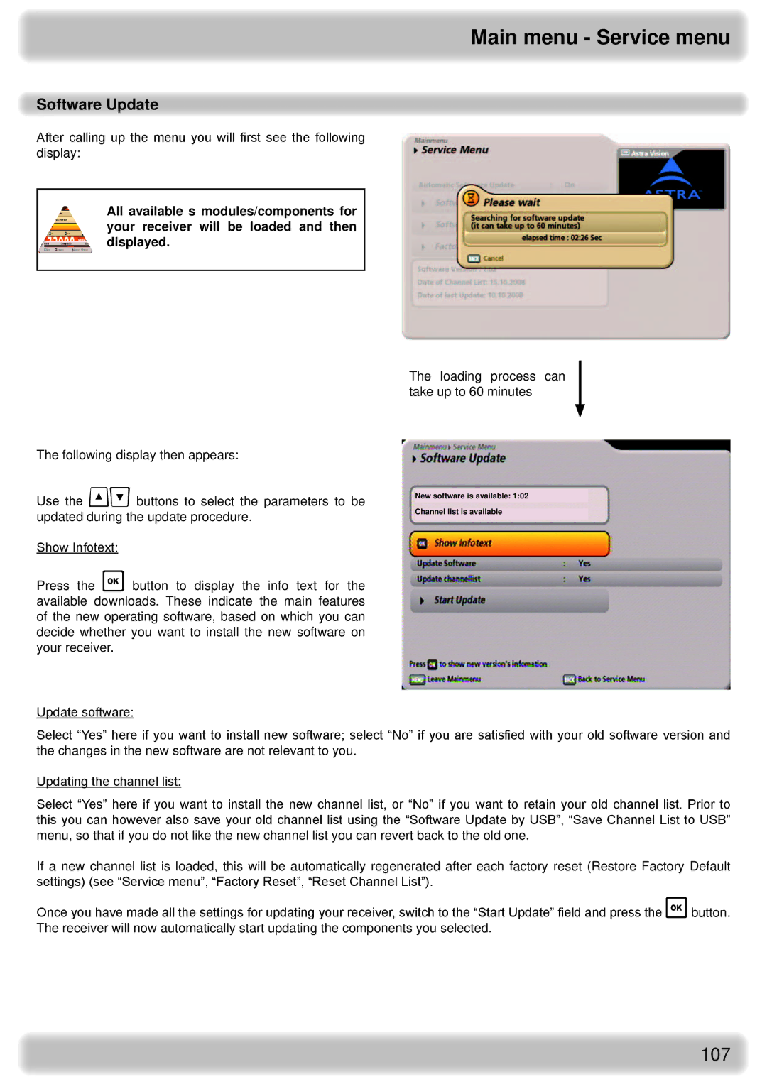 Kathrein UFS 922 sw, UFS 922 si manual Software Update 