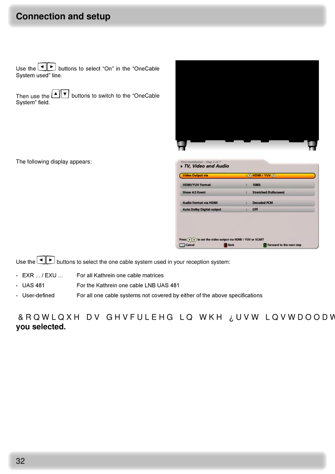 Kathrein UFS 922 si, UFS 922 sw manual OneCable System 