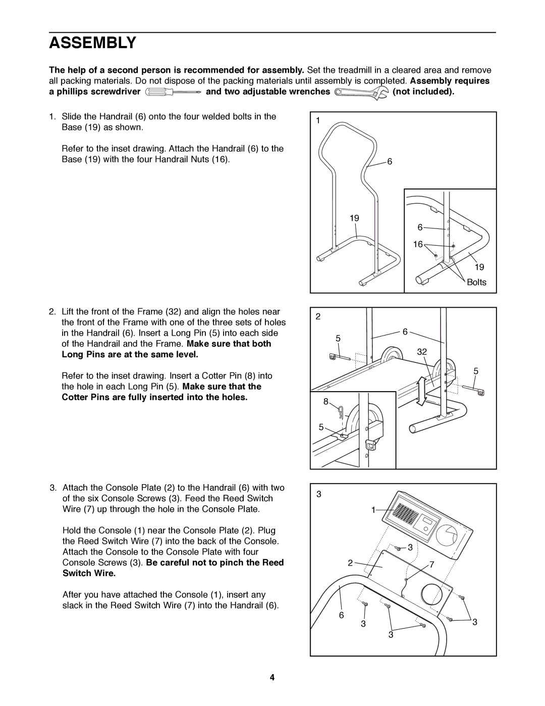 Kathy Ireland Home WLTL23180 Assembly, Long Pins are at the same level, Cotter Pins are fully inserted into the holes 