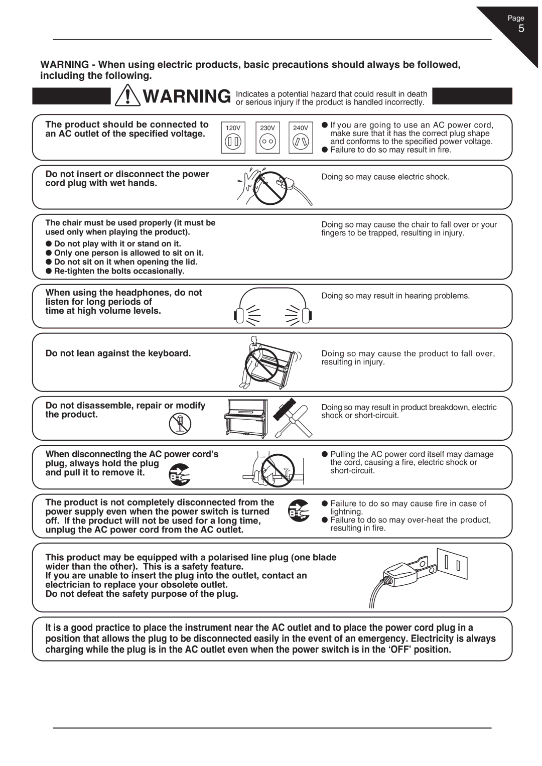 Kawai CA 111 manual Product should be connected to 