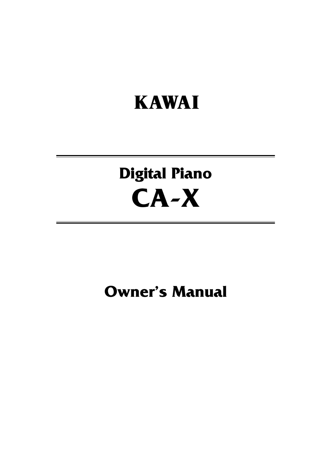 Kawai CA-X manual Ca-X 