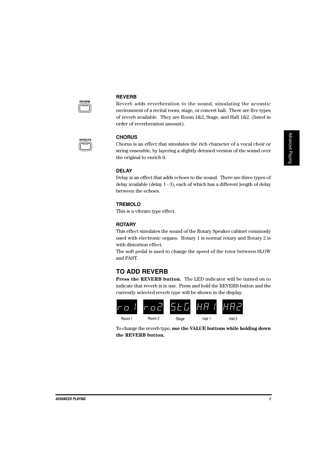 Kawai CA-X manual To ADD Reverb 