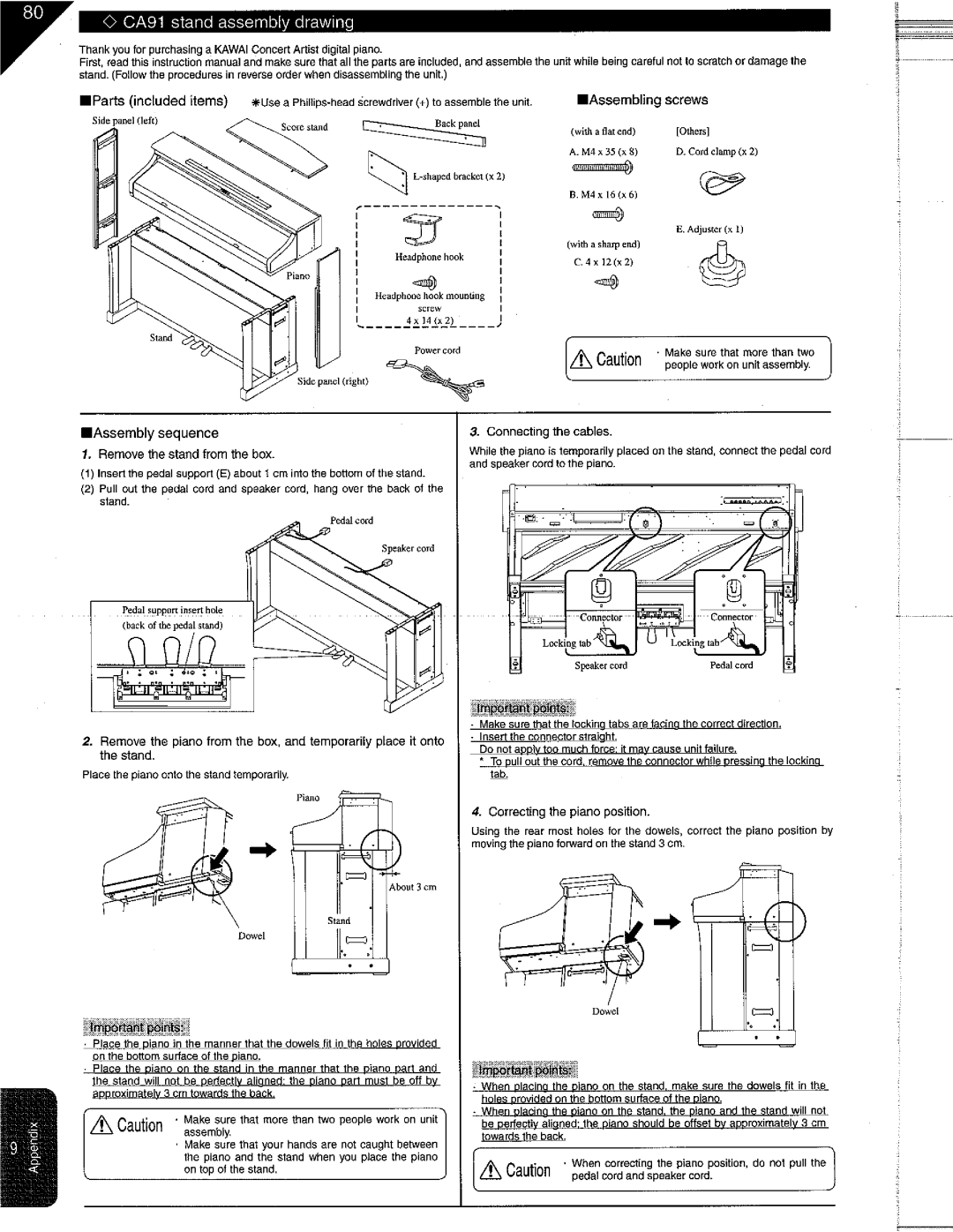 Kawai CA51, CA71, CA91 manual 