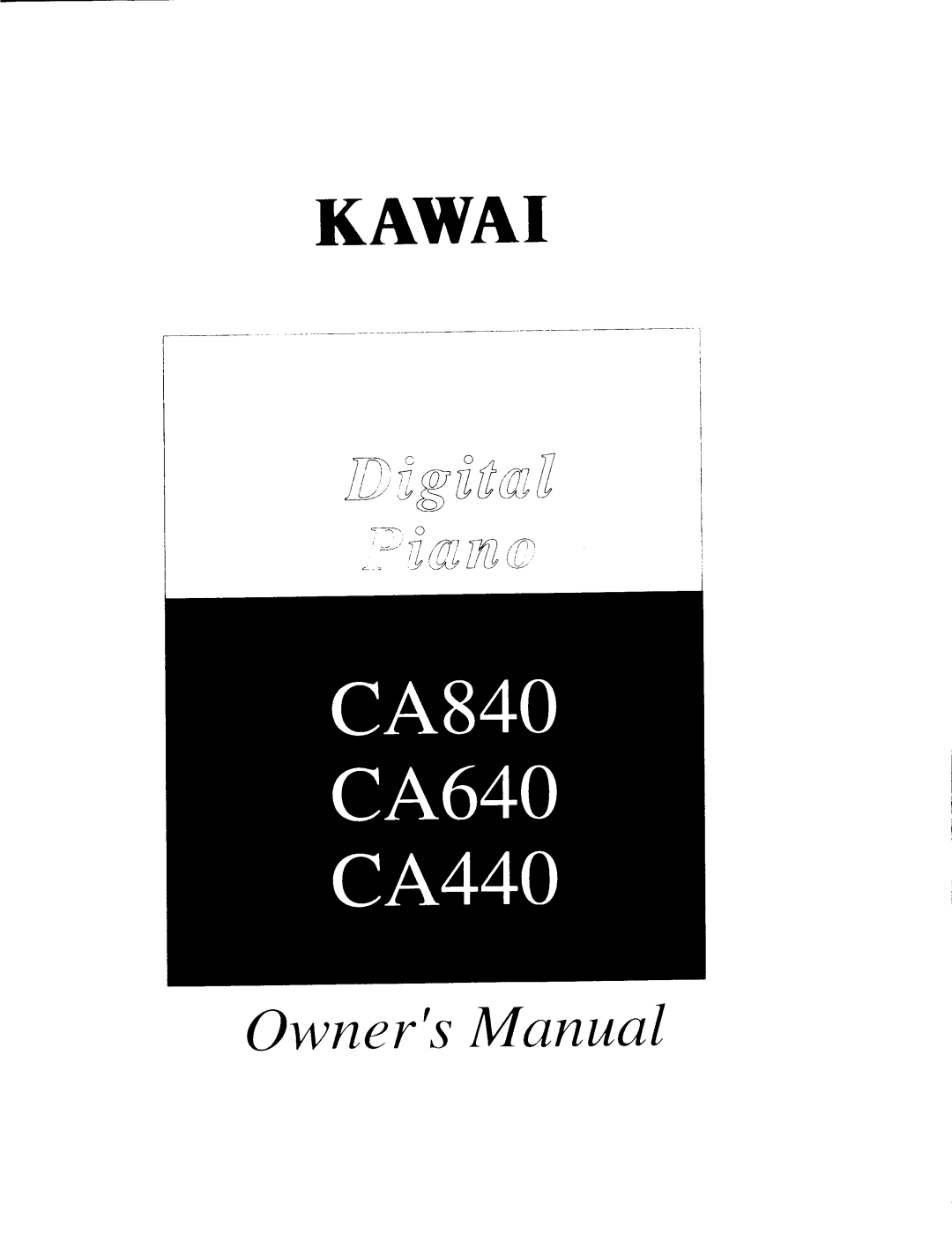 Kawai CA640, CA840, CA440 manual 