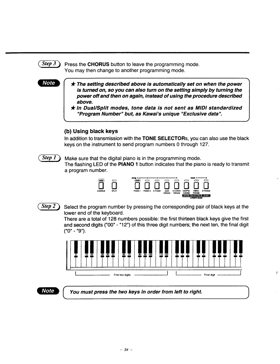 Kawai CA440, CA840, CA640 manual 