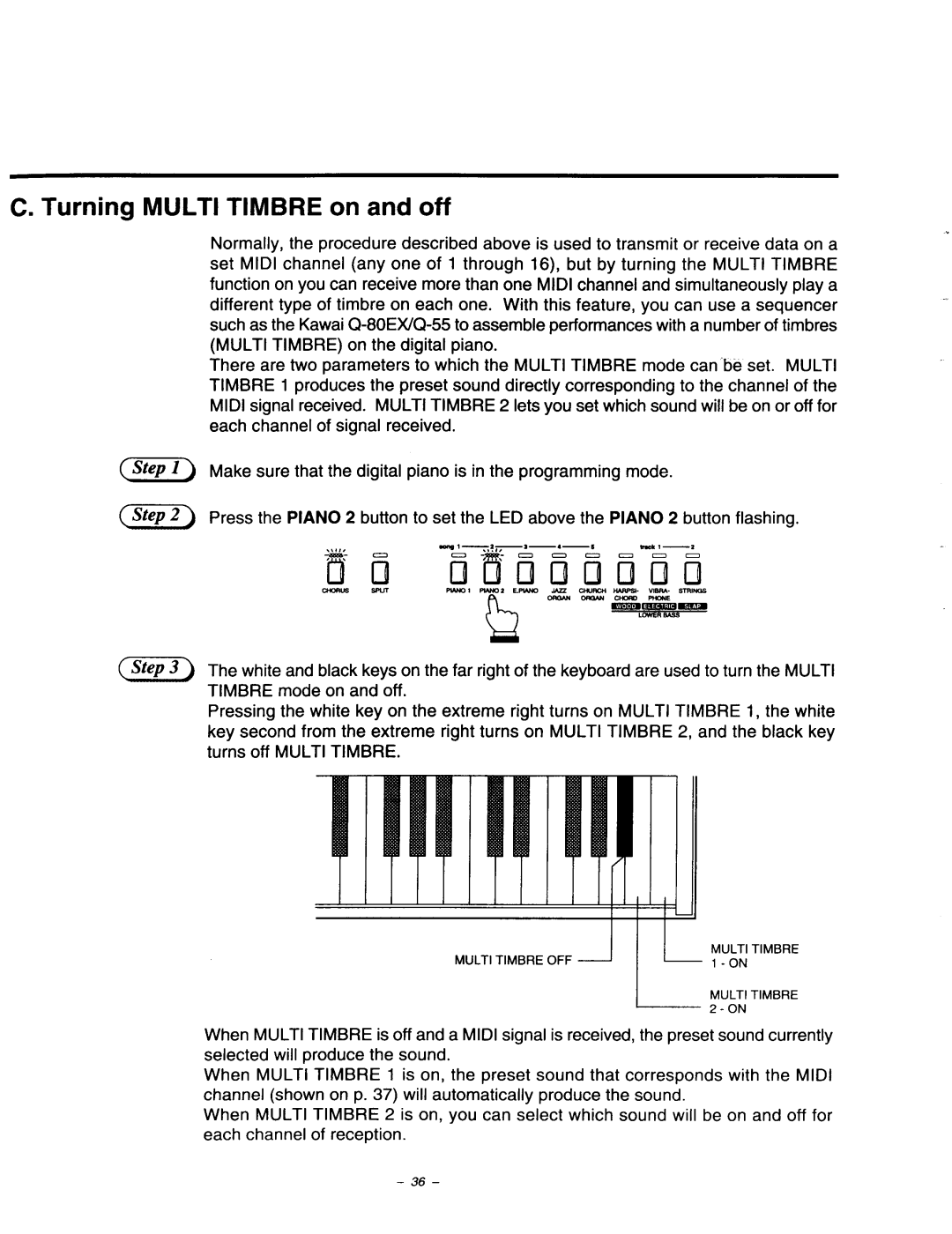 Kawai CA640, CA840, CA440 manual 