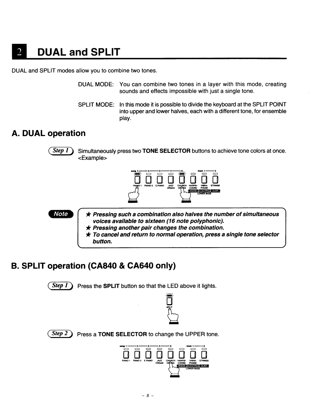 Kawai CA840, CA640, CA440 manual 