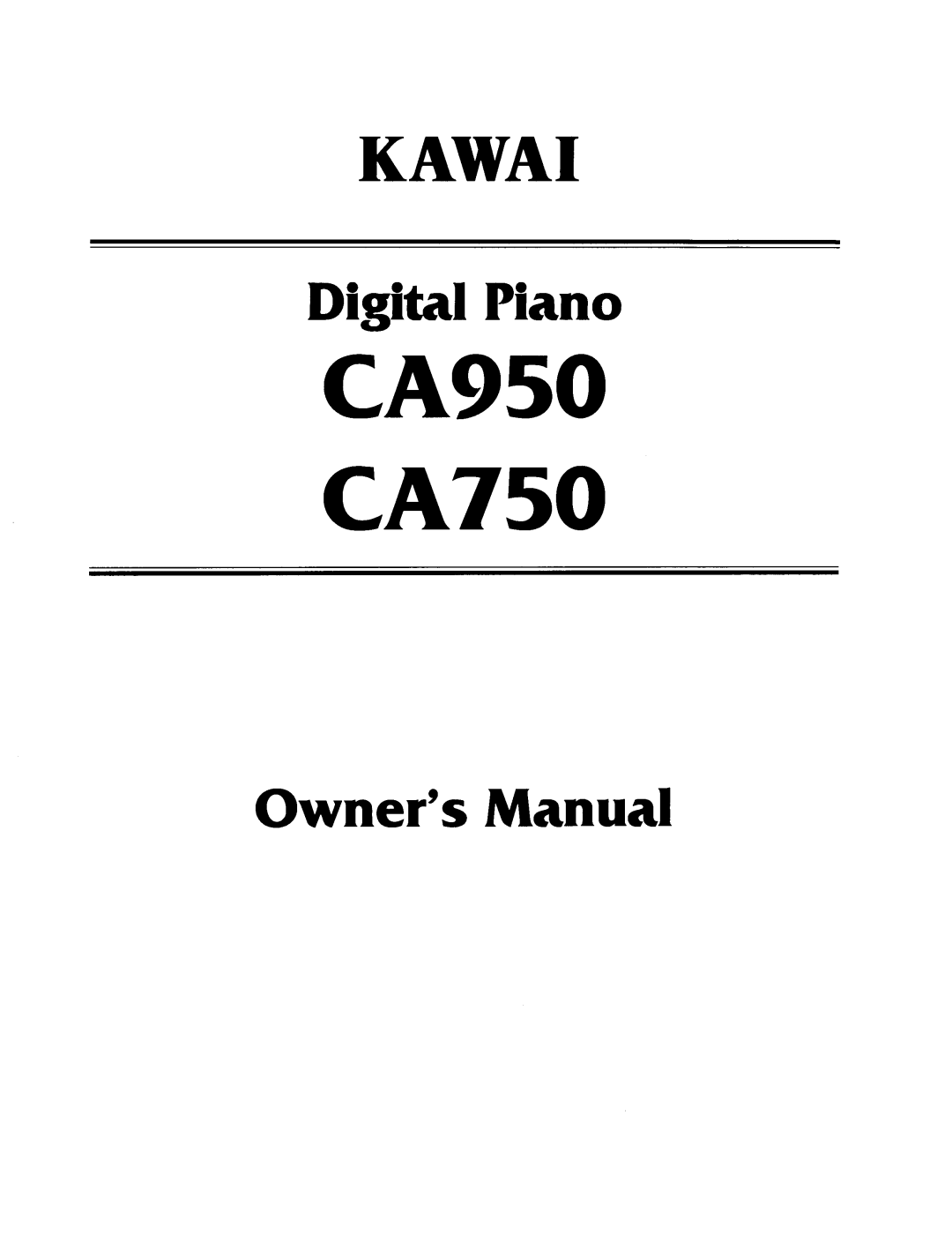 Kawai CA750, CA950 manual 