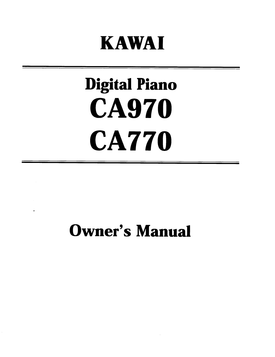 Kawai CA770, CA970 manual 