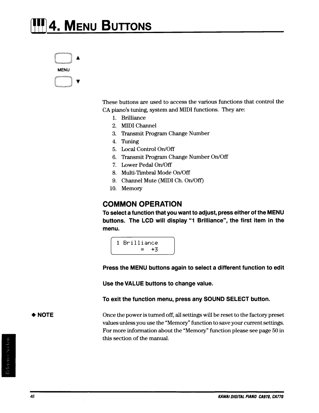 Kawai CA970, CA770 manual 