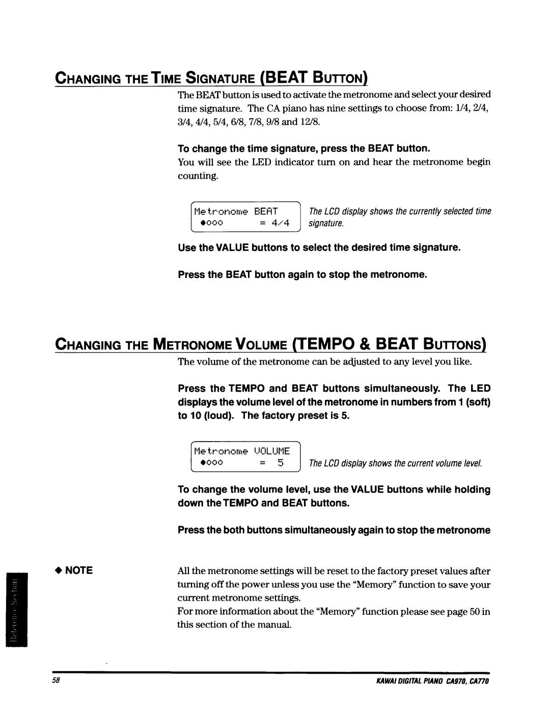 Kawai CA970, CA770 manual 