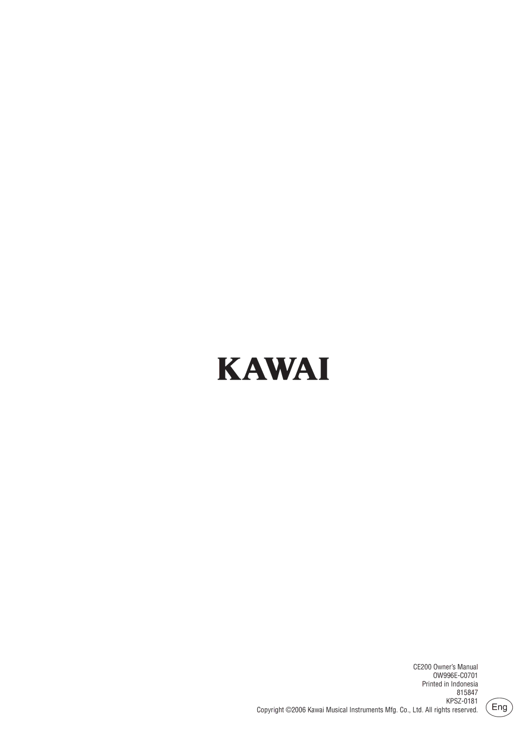 Kawai CE200 manual Eng 