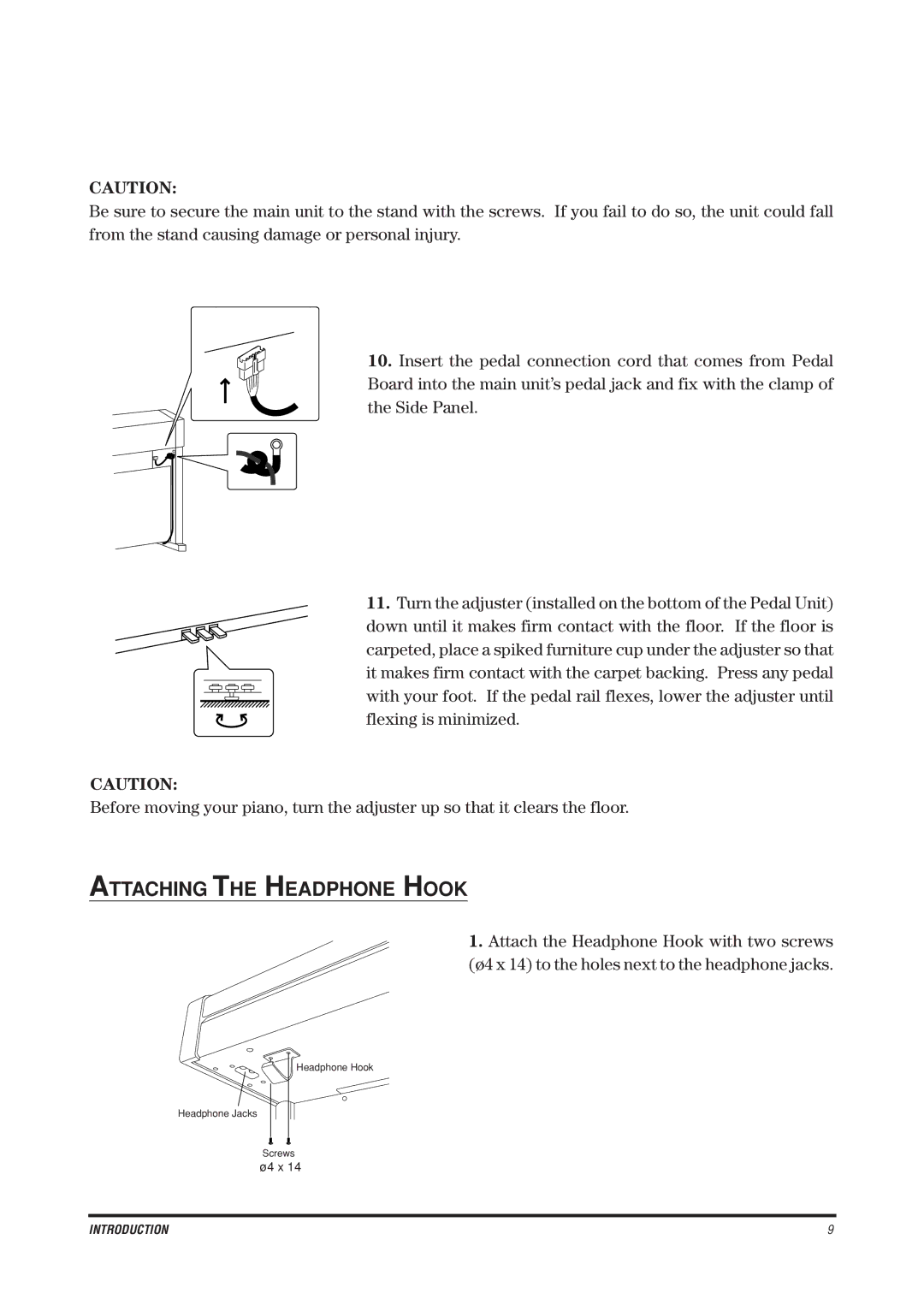 Kawai CE200 manual Attaching the Headphone Hook 