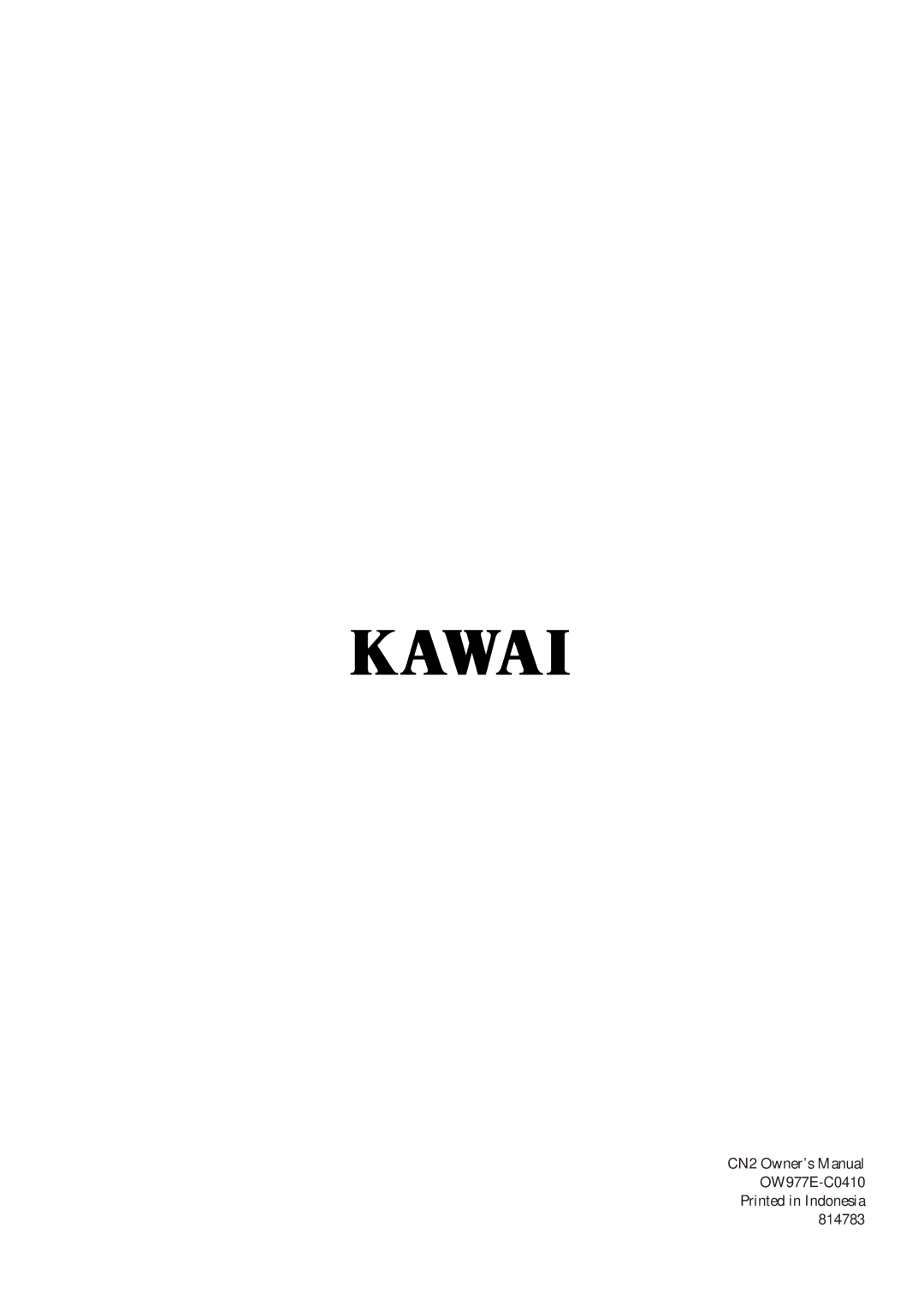 Kawai CN2 manual OW977E-C0410 814783 