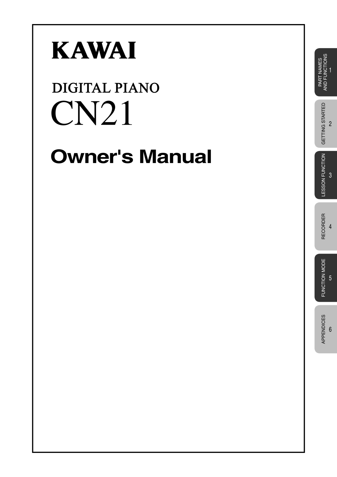 Kawai CN21 manual 