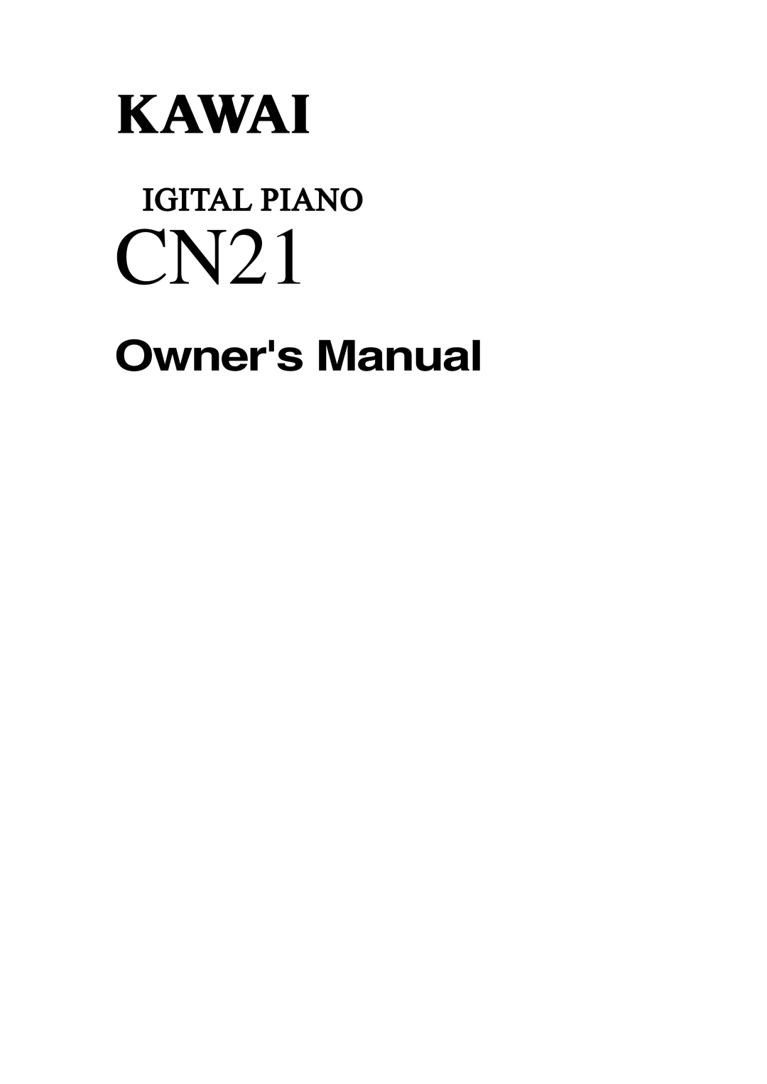 Kawai CN21 manual 