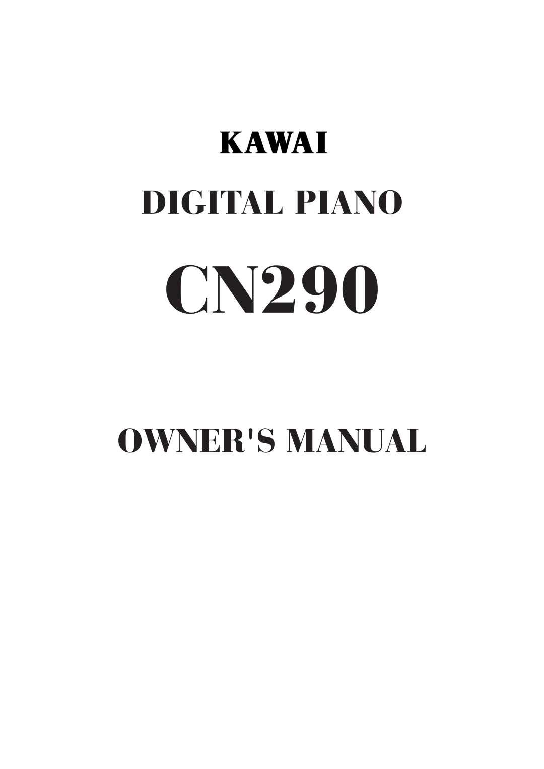 Kawai CN290 manual 