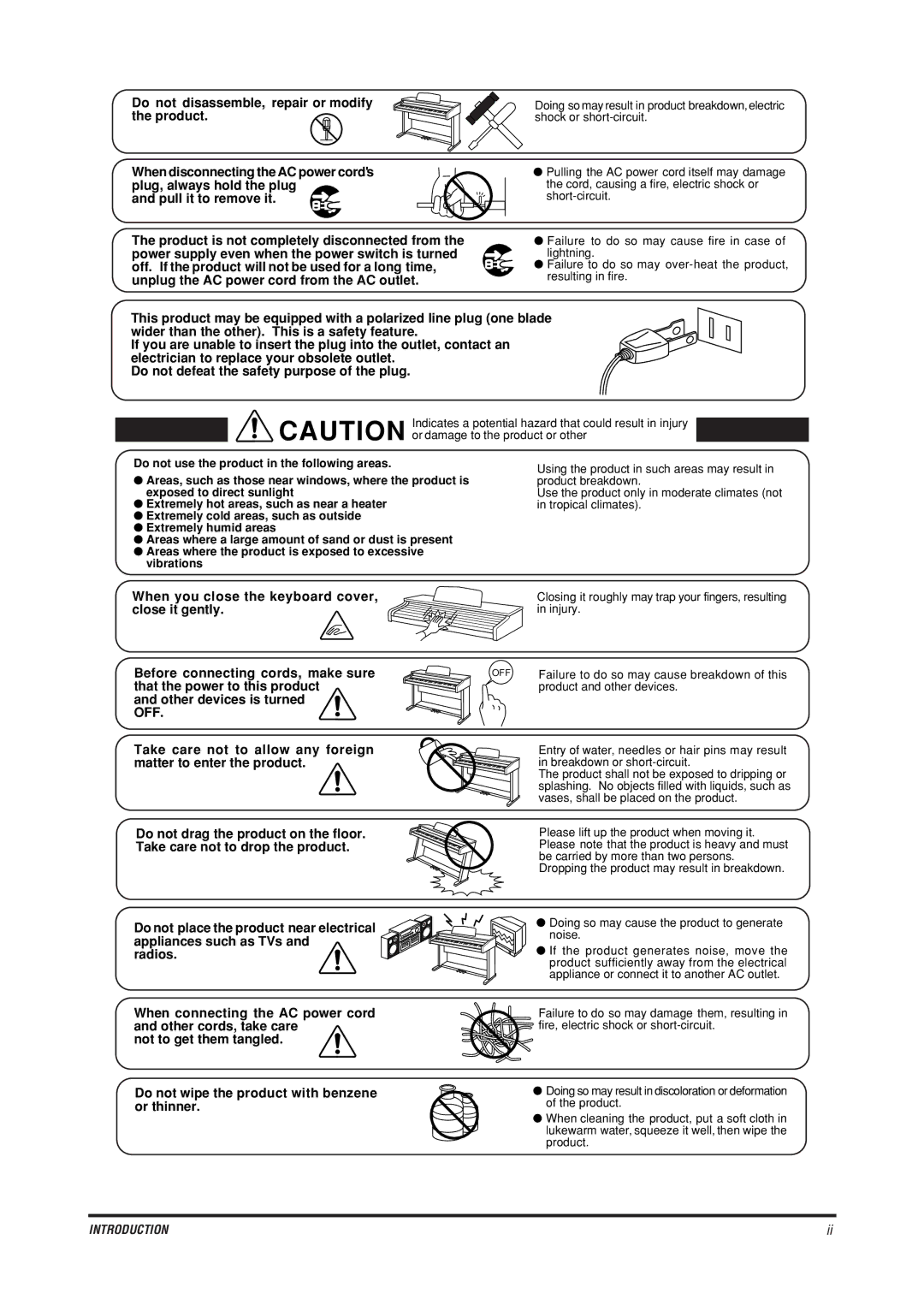 Kawai CN4 manual Introduction 