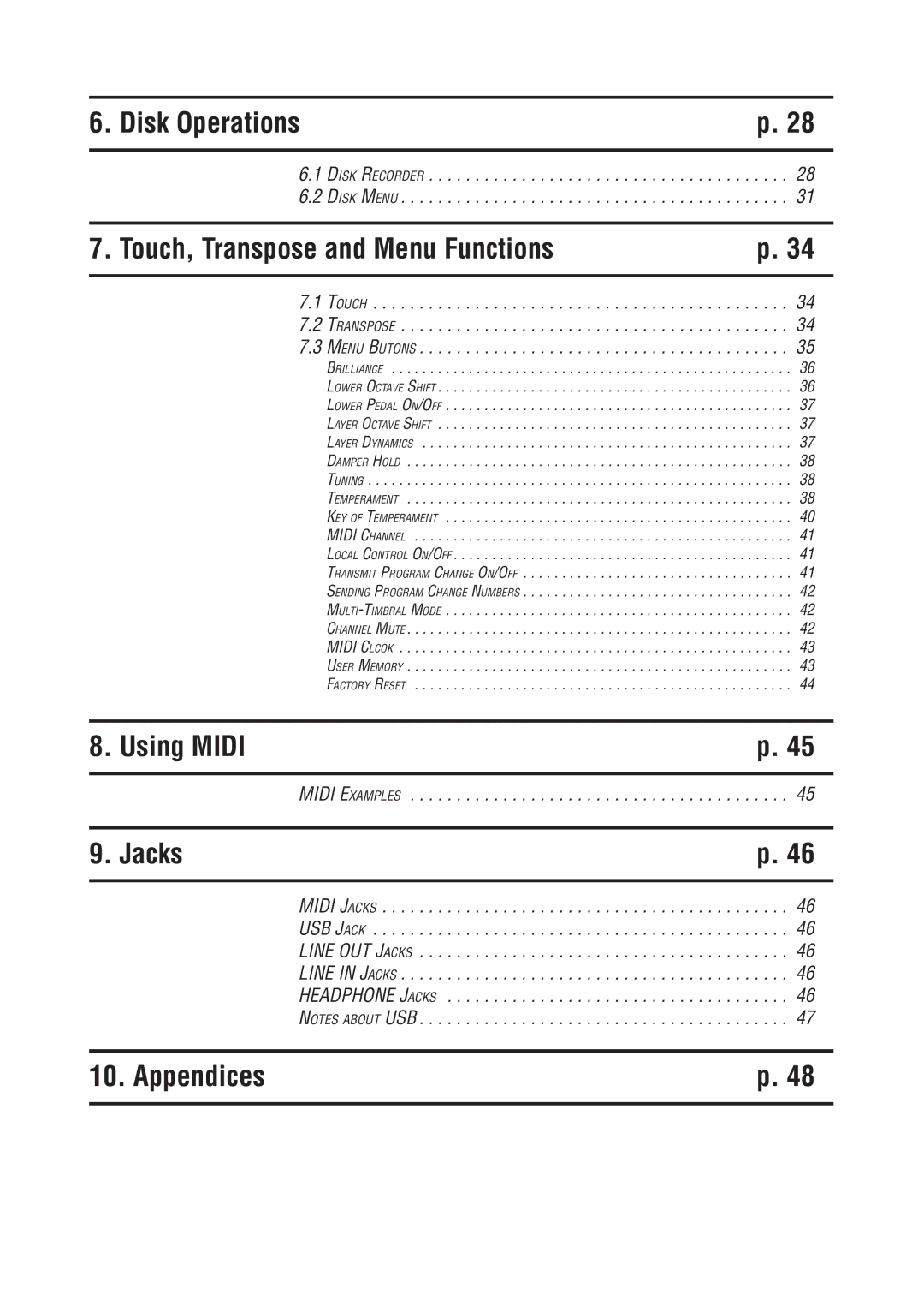 Kawai CN4 manual Disk Operations 