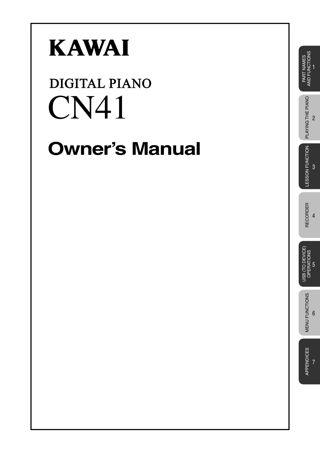 Kawai CN41 manual 