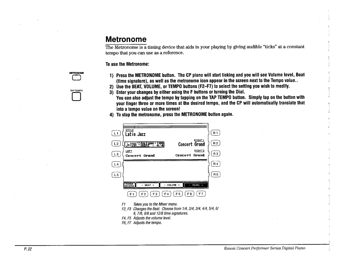 Kawai CP110 manual 