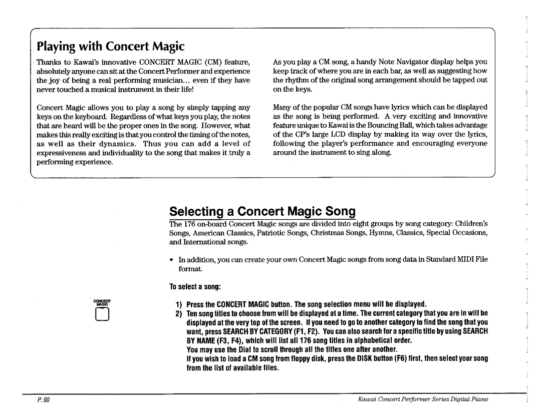 Kawai CP110 manual 