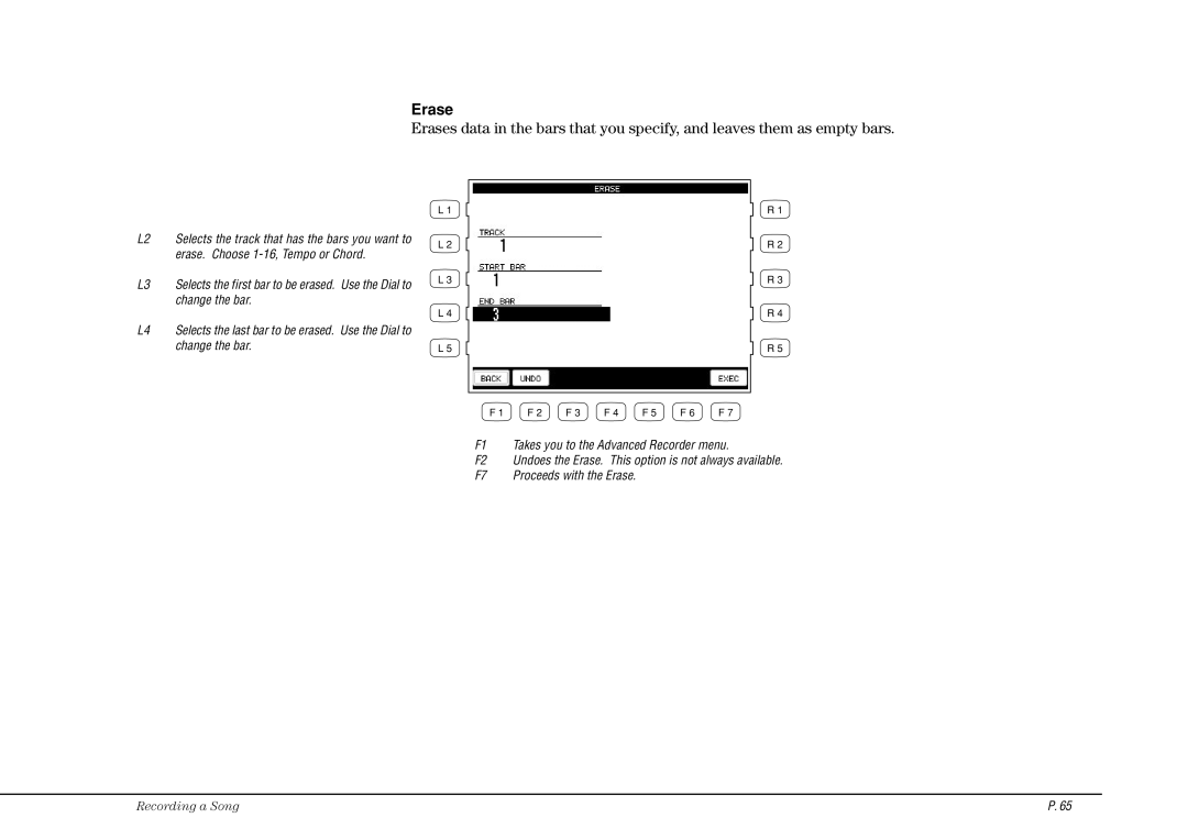 Kawai CP115 manual Erase 