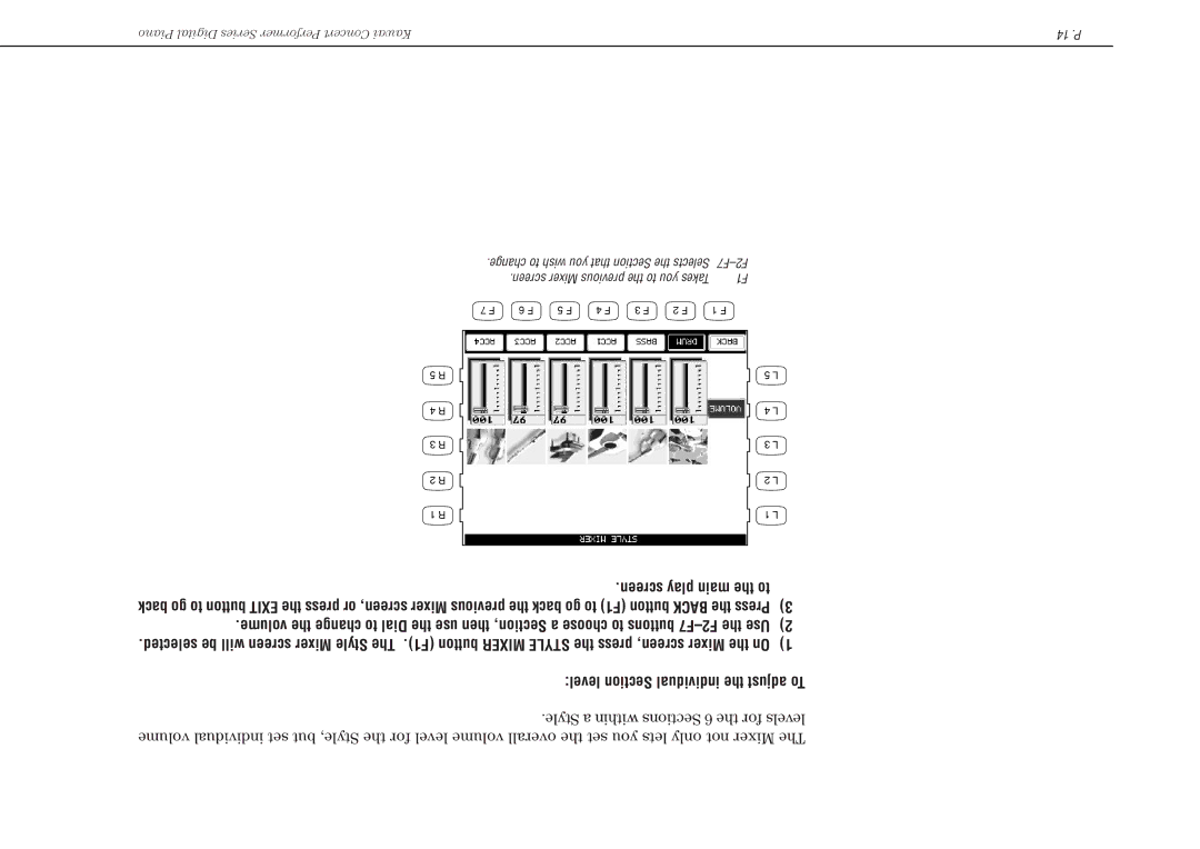 Kawai CP117 manual 14 .P 