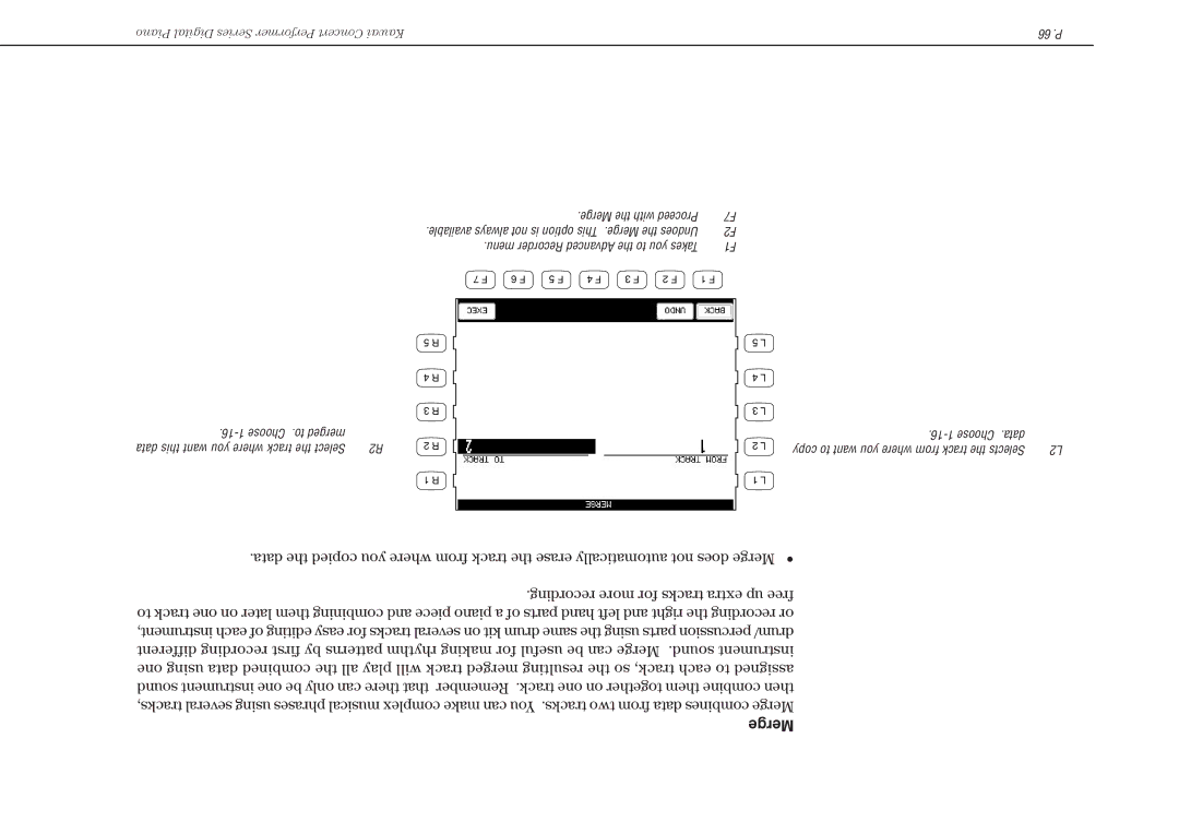 Kawai CP117 manual P Merge the with Proceed 