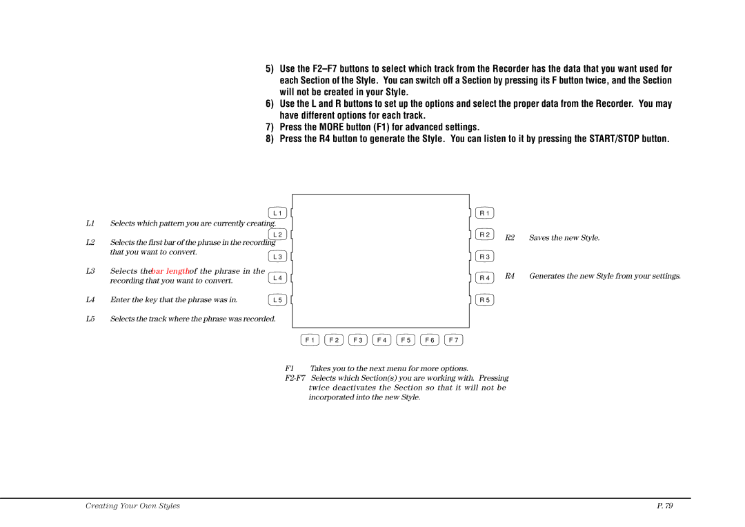 Kawai CP117 manual Generates the new Style from your settings 