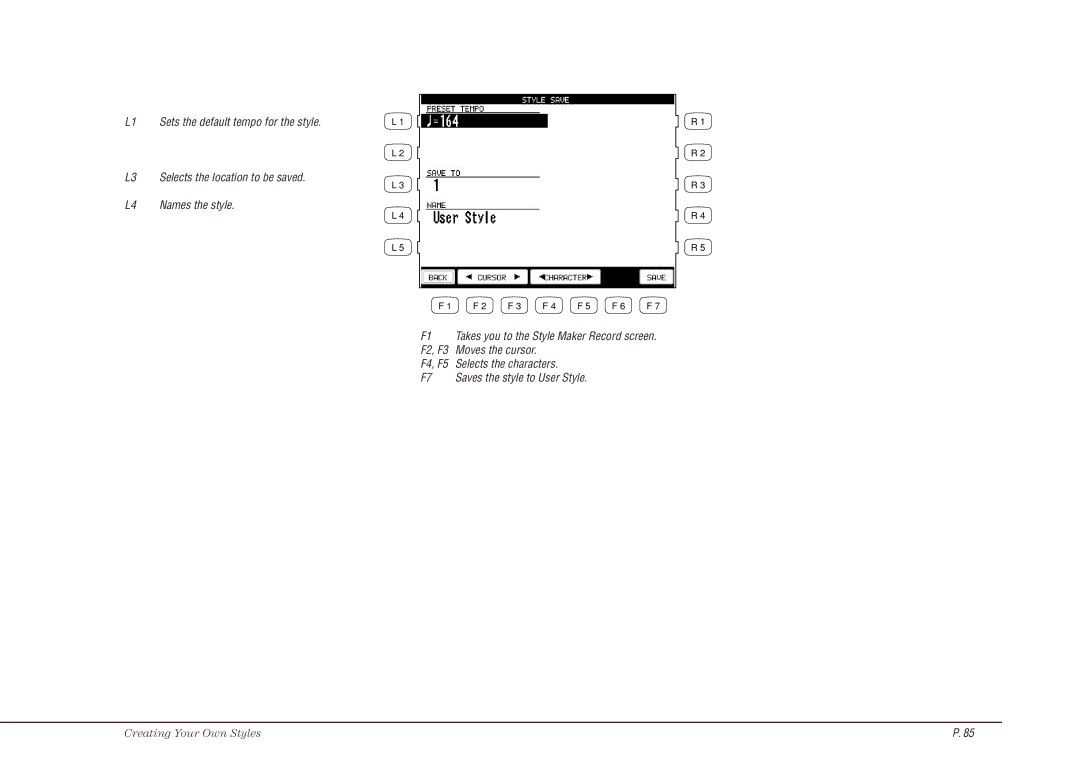 Kawai CP117 manual Creating Your Own Styles 