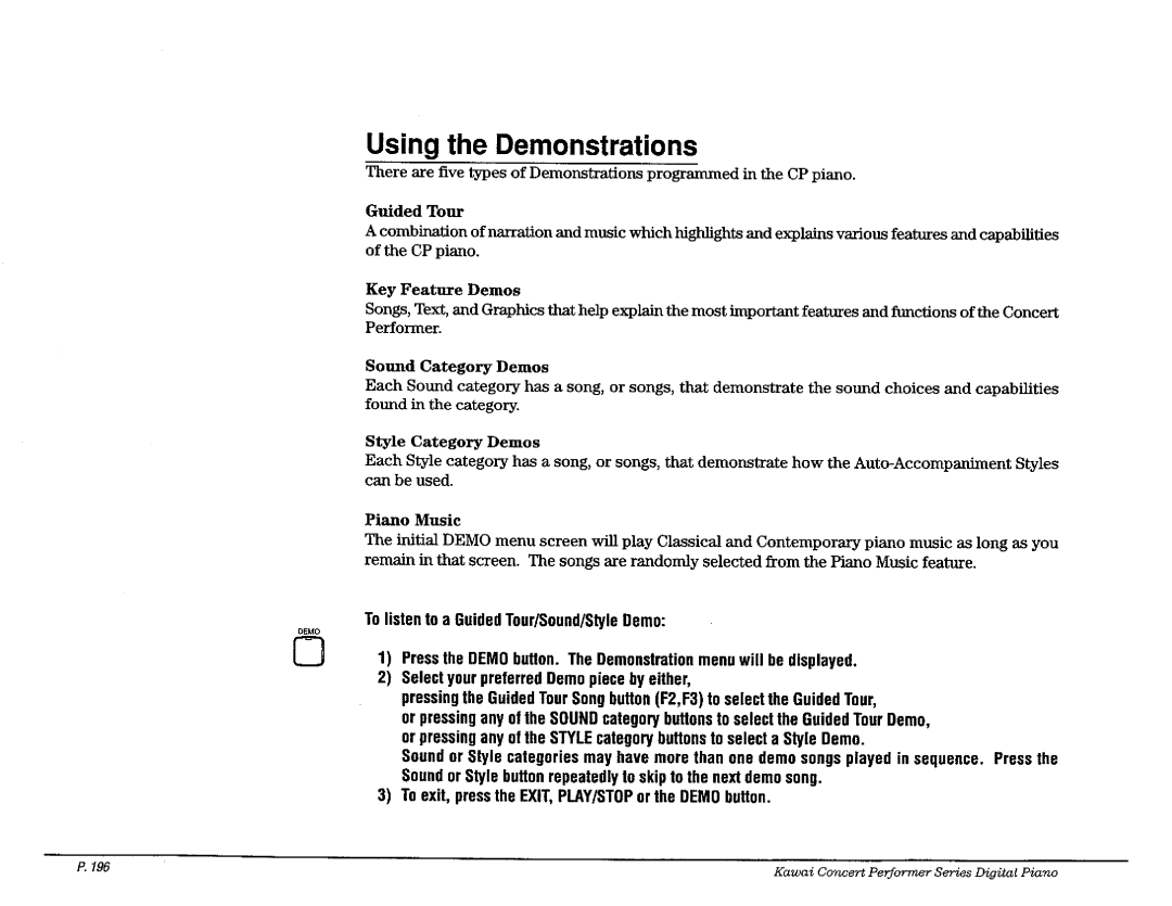Kawai CP187, CP177, CP207 manual 