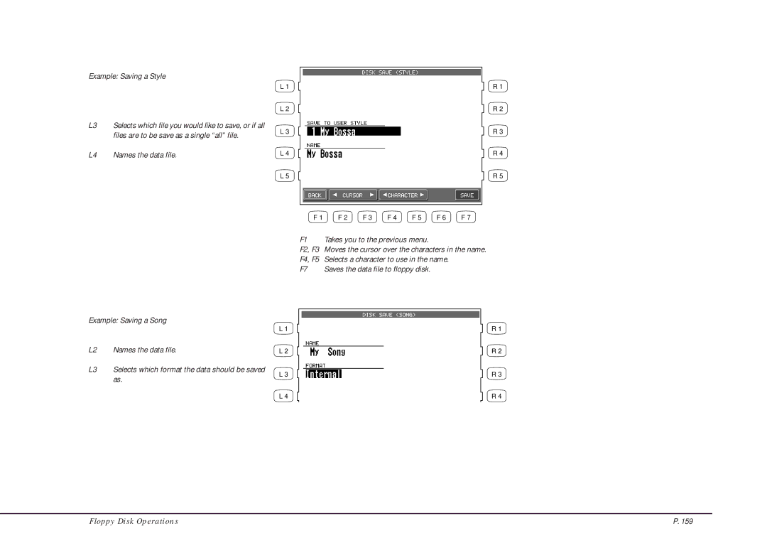 Kawai CP205/CP185 manual Example Saving a Style 