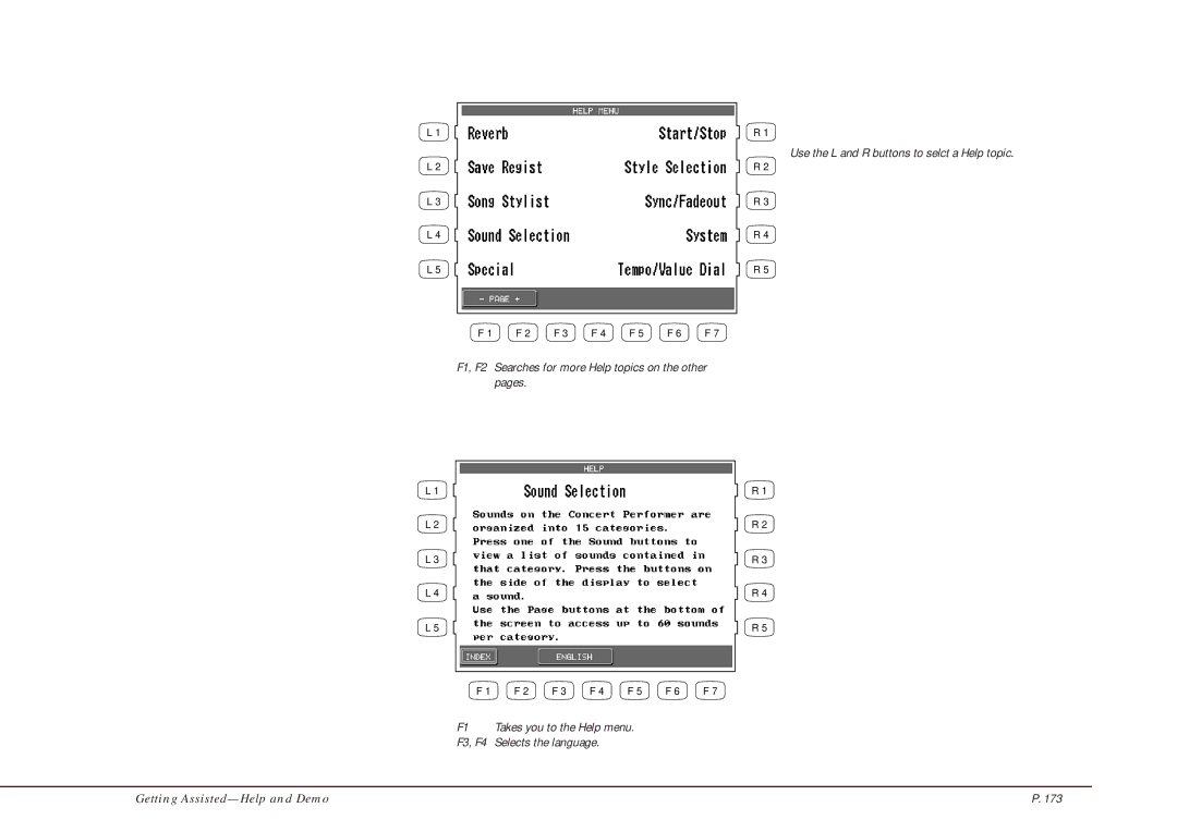 Kawai CP205/CP185 manual Getting Assisted-Help and Demo 