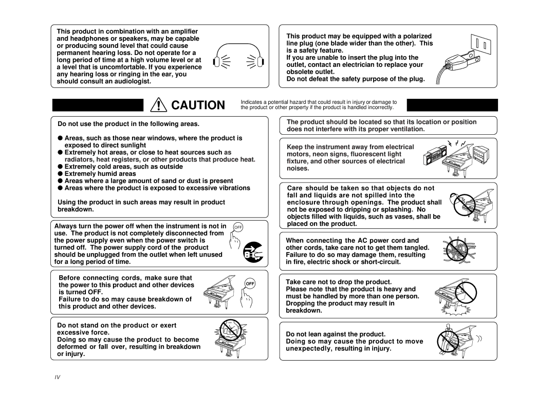 Kawai CP205/CP185 manual Off 