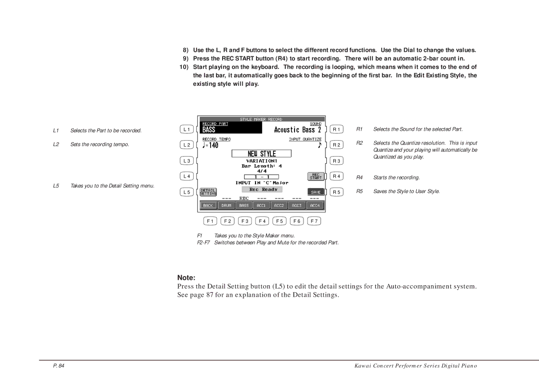 Kawai CP205/CP185 manual Quantized as you play 