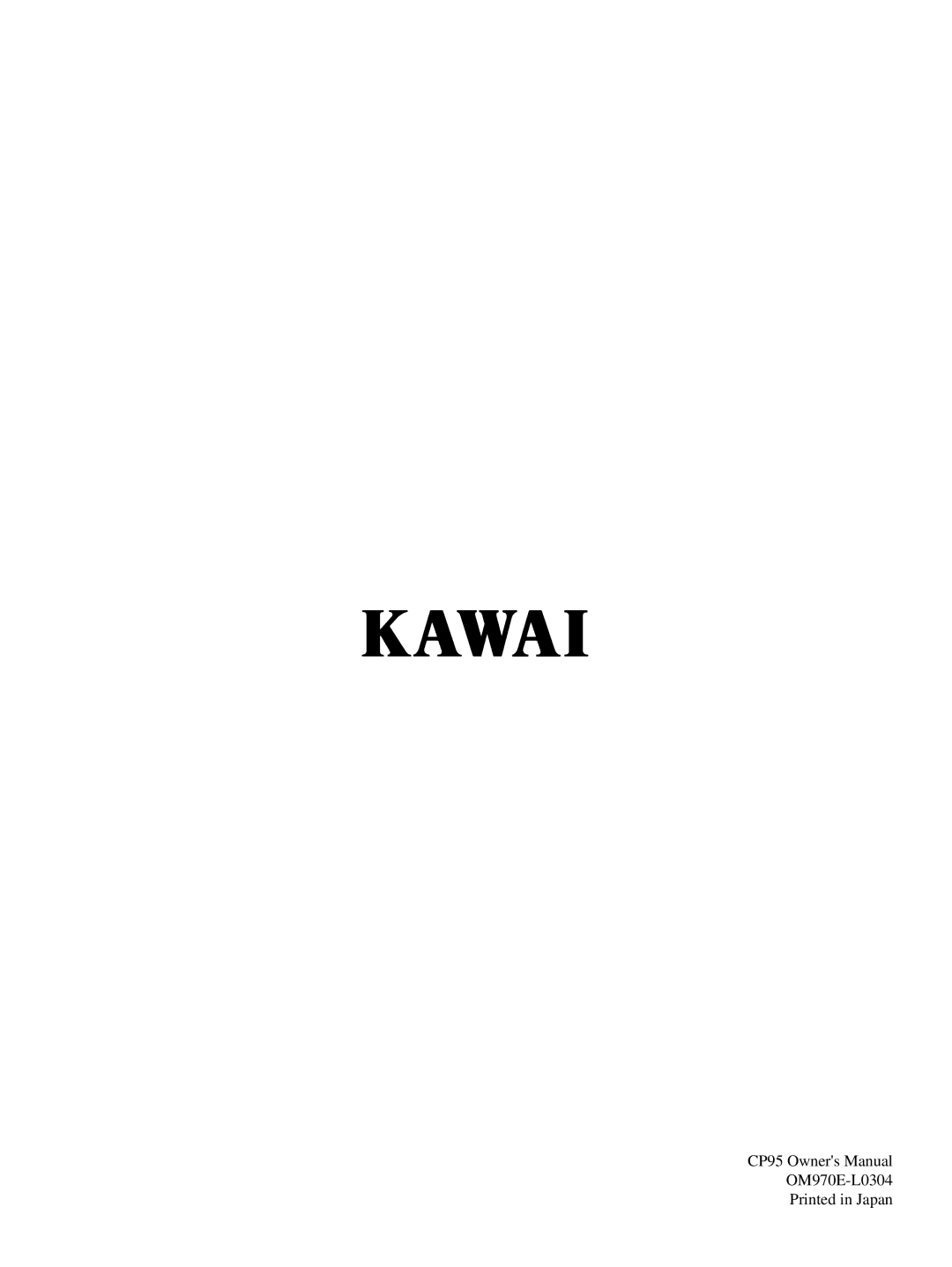 Kawai CP95 manual OM970E-L0304 