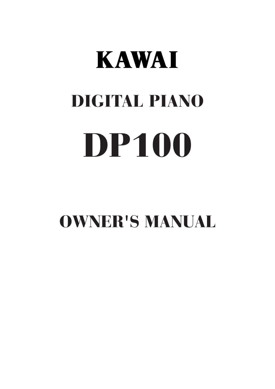 Kawai DP100 manual 