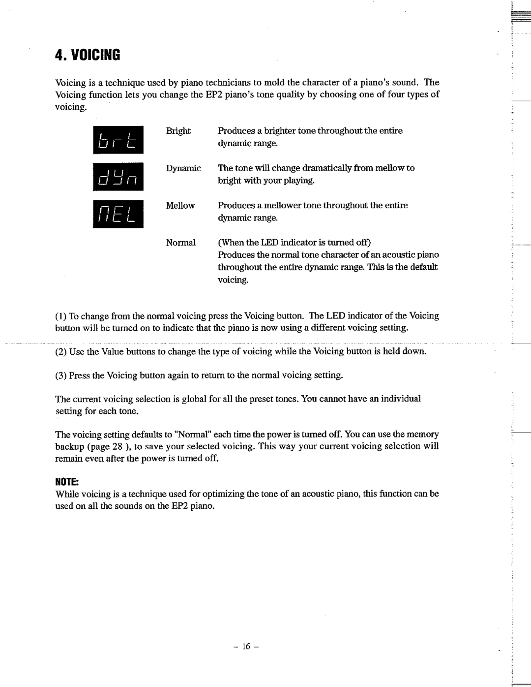 Kawai EP2 manual 