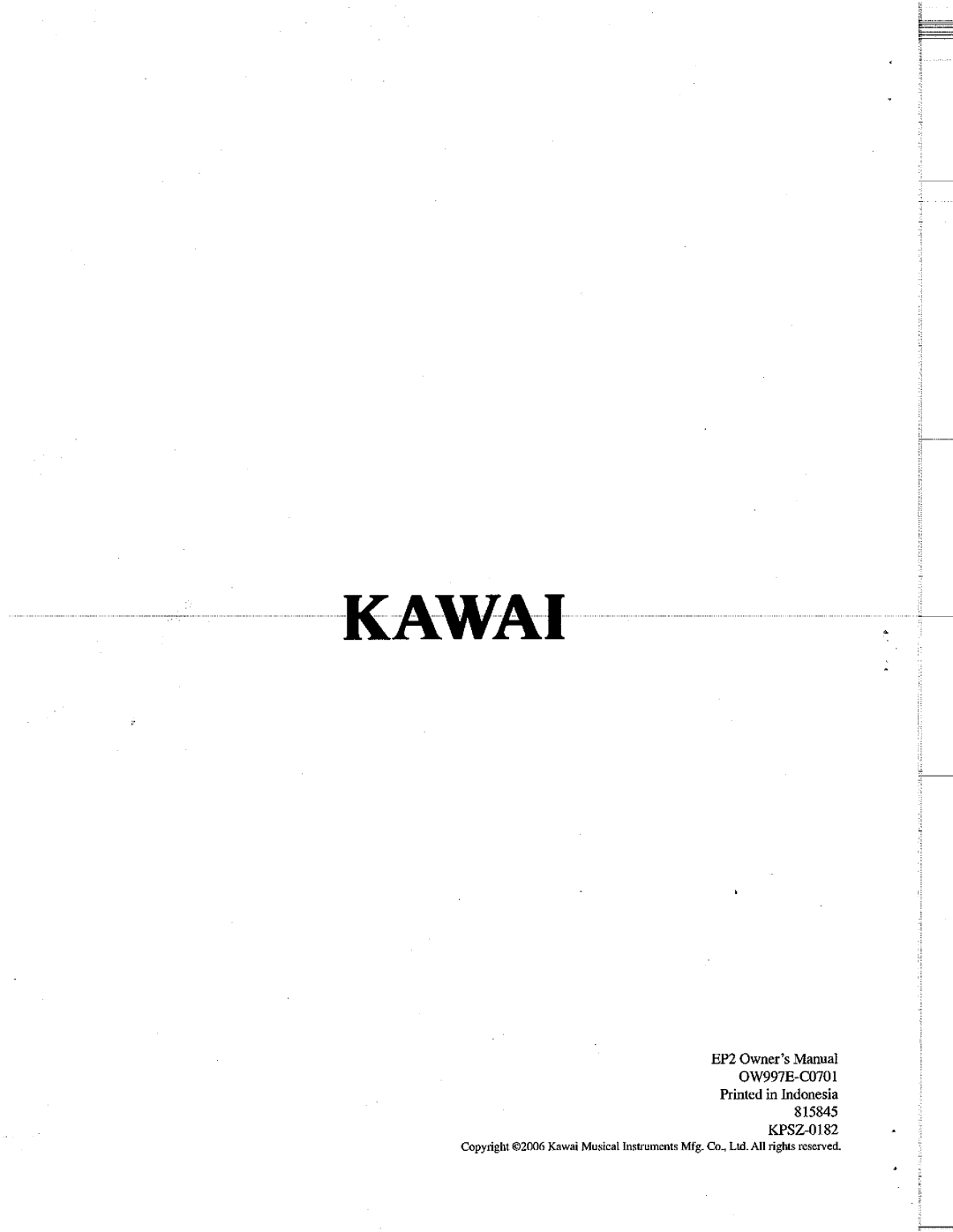 Kawai EP2 manual 