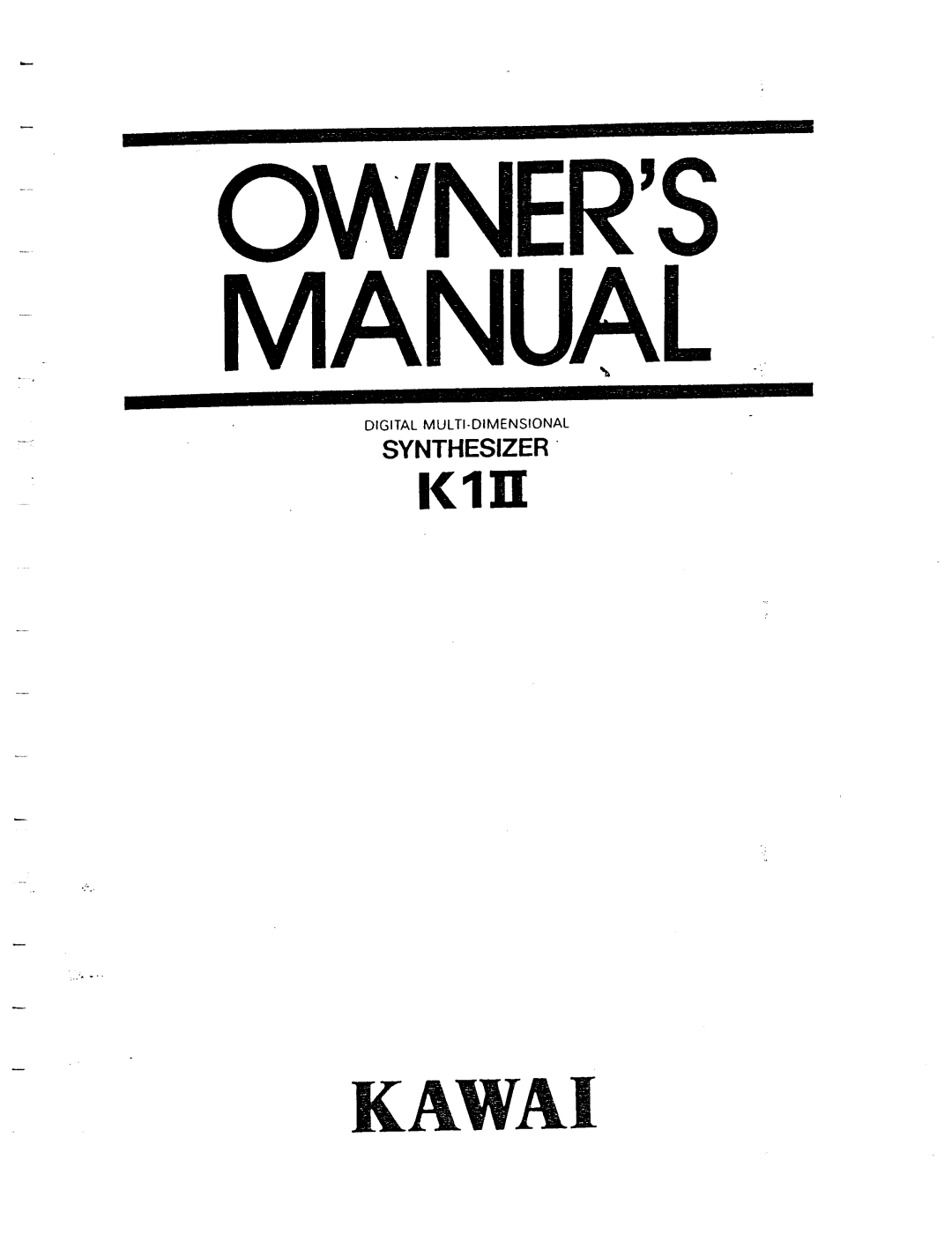 Kawai K1II manual 