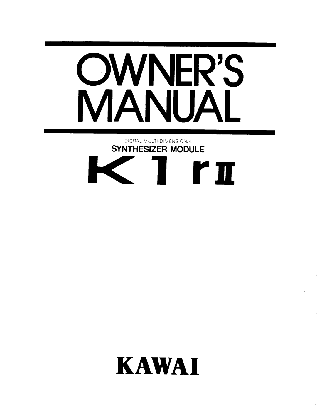 Kawai K1RII manual 