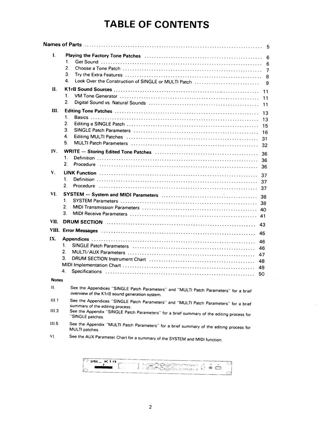 Kawai K1RII manual 