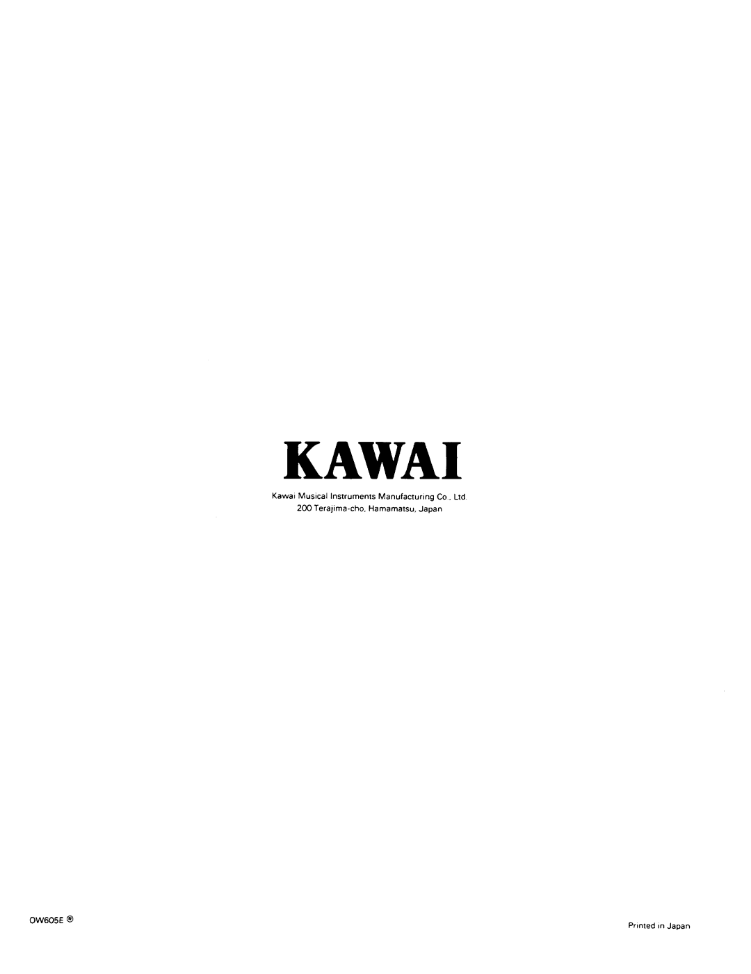 Kawai K1RII manual 