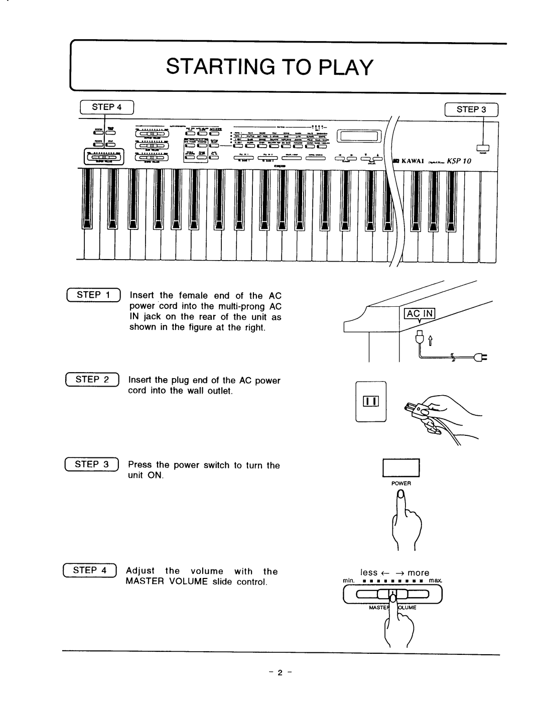 Kawai KSP30, KSP5, KSP10 manual 